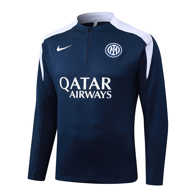 2025/2026 Inter Milan Half-Pull Training Suit Royal Blue Football Jersey 1:1  Thai Quality Set