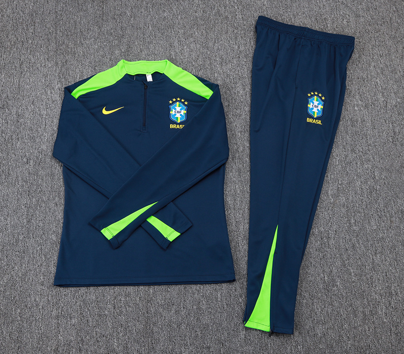 2025/2026 Brazil Half-Pull Training Suit Royal Blue Jersey Set