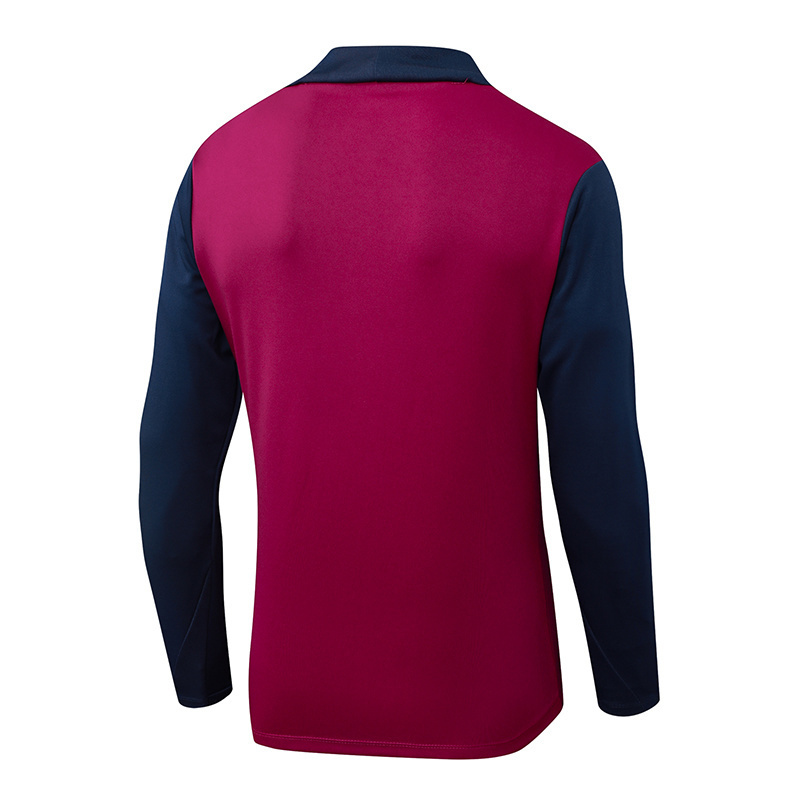 2025/2026 Barcelona Half-Pull Training Suit Rose Red Jersey 1:1 Thai Quality Set