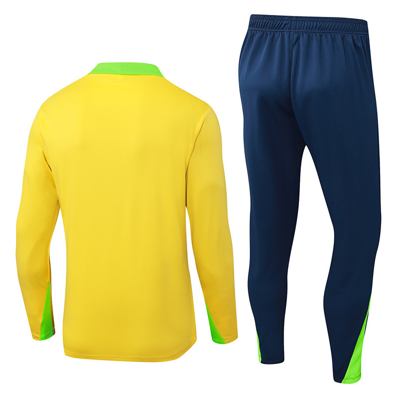 2025/2026 Brazil Half-Pull Training Suit Yellow Jersey Set