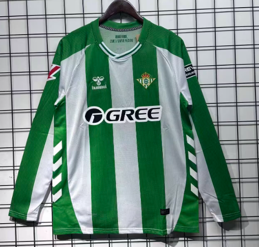 2025/2026 Long Sleeve Real Betis Home Football Shirt 1:1 Thai Quality