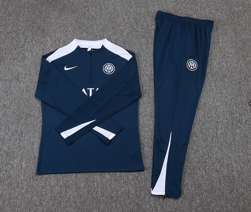 2025/2026 Inter Milan Half-Pull Training Suit Royal Blue Football Jersey 1:1  Thai Quality Set