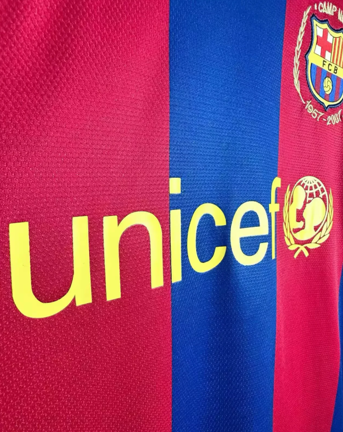 2007/2008 Long Sleeve Retro Barcelona Home Football Shirt 1:1 Thai Quality