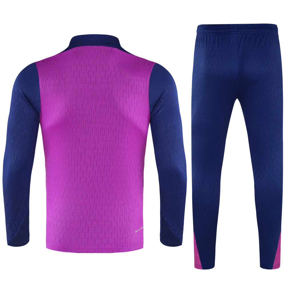 2025/2026 Barcelona Purple Half-Pull Training Suit Jersey Set 1:1 Thai Quality