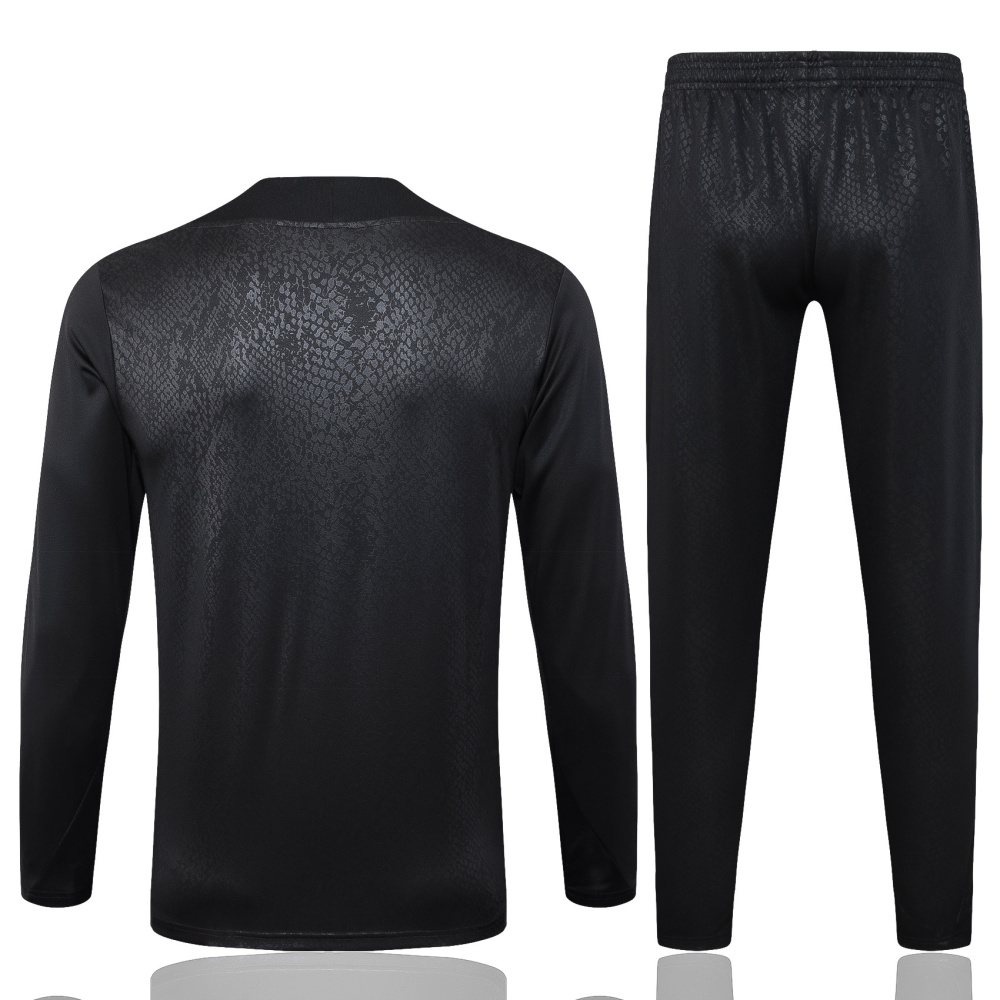 2025/2026 Barcelona Half-Pull Training Suit Black joint edition Jersey Set 01