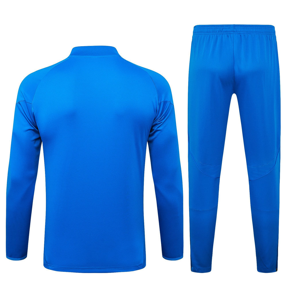 2025-2026 Real Madrid blue Half-Pull Training Suit Football Shirt 1:1 Thai Quality Set