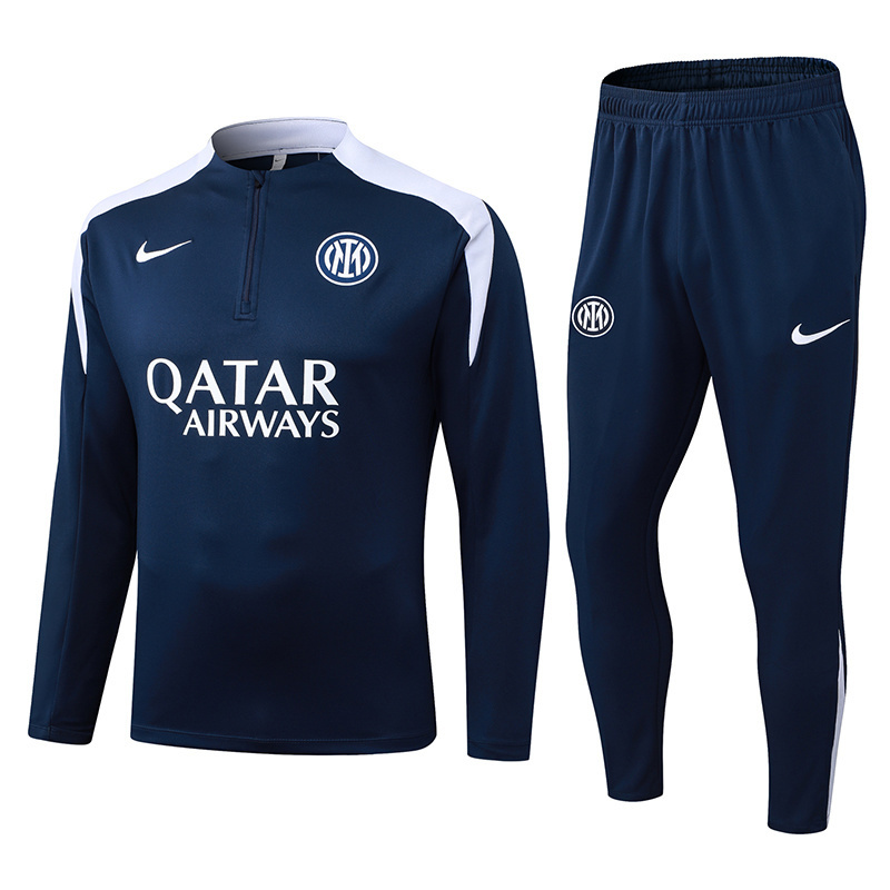 2025/2026 Inter Milan Half-Pull Training Suit Royal Blue Football Jersey 1:1  Thai Quality Set