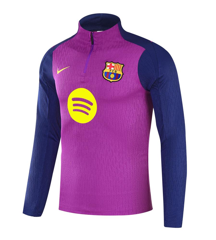 2025/2026 Barcelona Purple Half-Pull Training Suit Jersey Set 1:1 Thai Quality