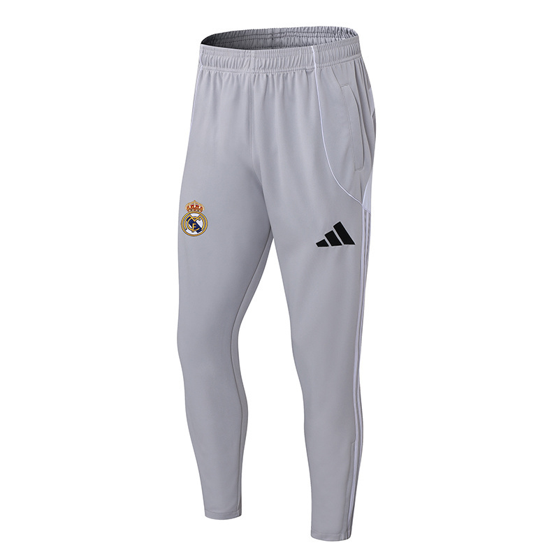 2025-2026 Real Madrid White Grey Half-Pull Training Suit Football Shirt 1:1 Thai Quality Set