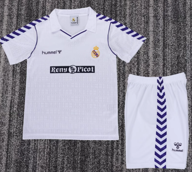 1988-1990 Retro Real Madrid Home Football Jersey 1:1 Thai Quality Kids Size