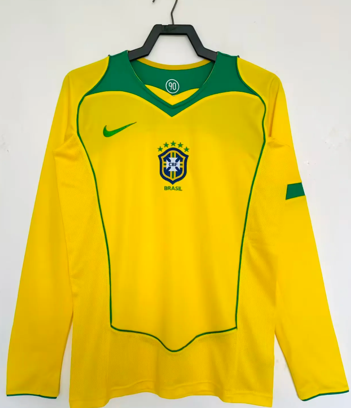2024 Retro Long Sleeve Brazil Home Football Jersey 1:1 Thai Quality