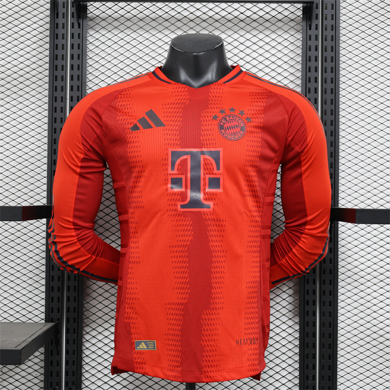 2024/2025 Long Sleeves Bayern Munich Home Player Version Football Shirt 1:1 Thai Quality