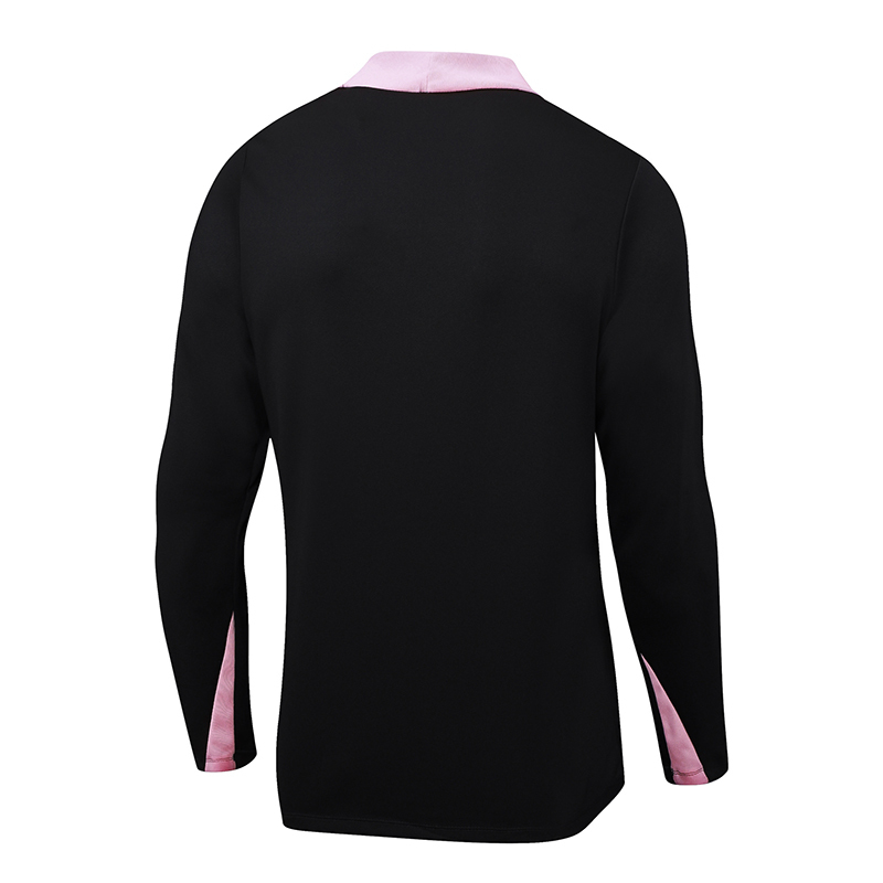 2024/2025 Psg Paris Saint-Germain Half-Pull Training Suit Black with pink Set