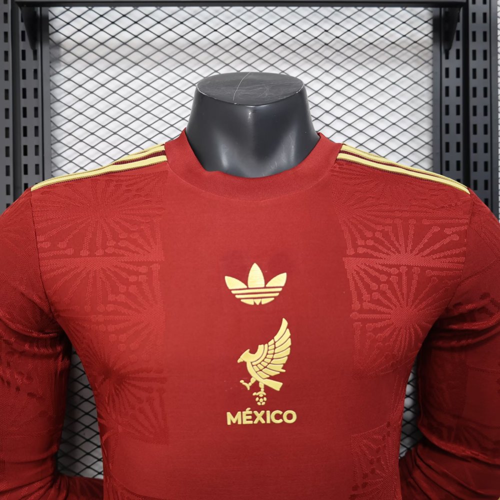 2025/2026 Player Version Long Sleeve Mexico National Special Edition Red Football Shirt 1:1 Thai Quality