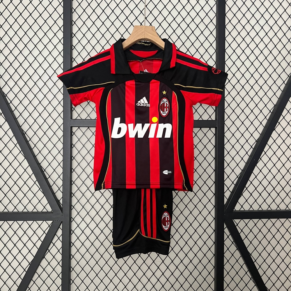 2006/2007 Retro AC Milan Home Football Shirt 1:1 Thai Quality Kids Size
