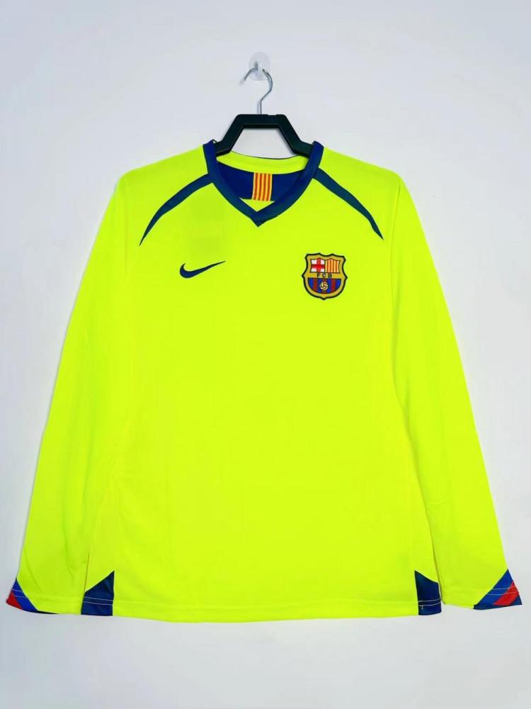 2005/2006 Retro Barcelona Away Football Jersey Long Sleeve 1:1 Thai Quality