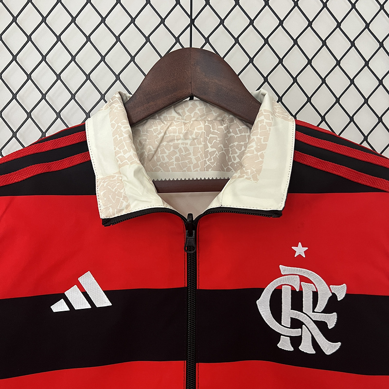 2024-2025 Flamengo CasuaI Reversible Windbreaker(white-red)Soccer Jersey 1:1 Thai Quality