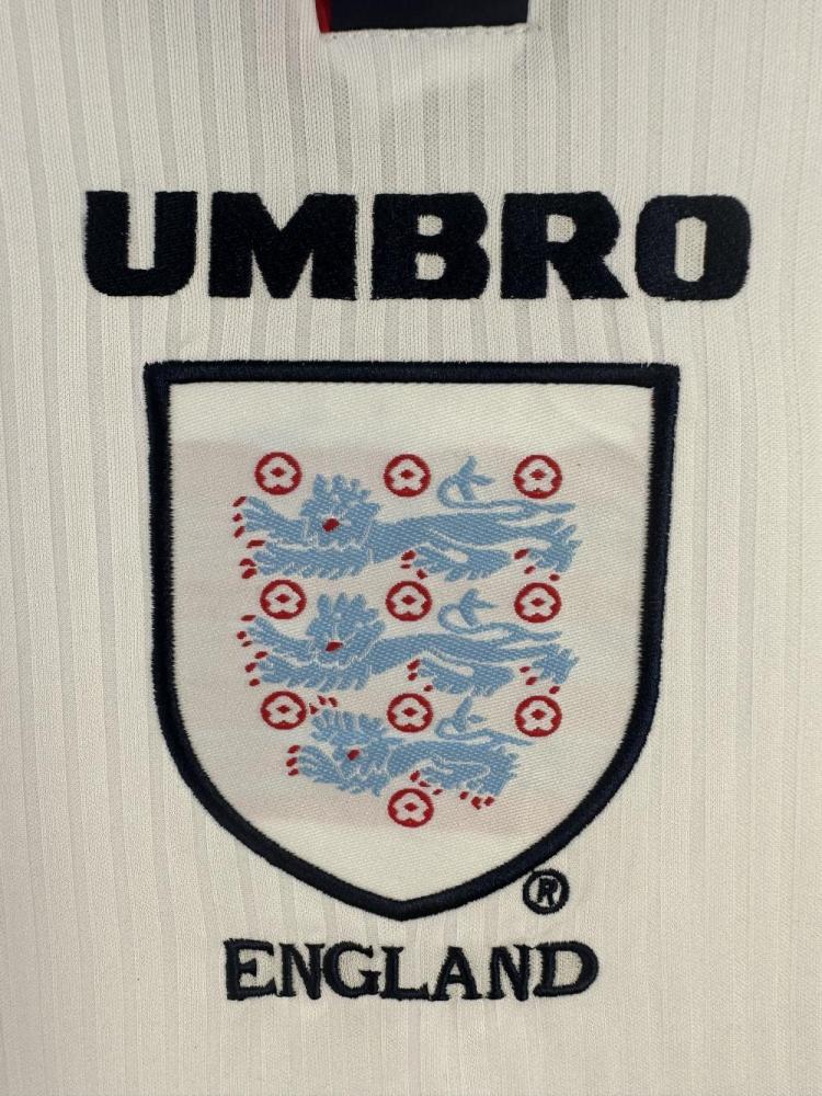 1998 Retro Long Sleeve England Home Soccer Jersey 1:1 Thai Quality