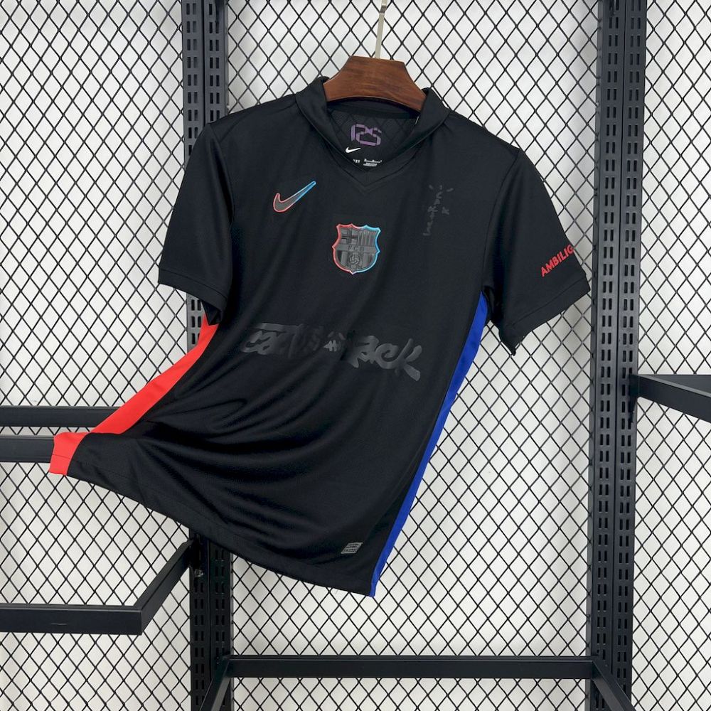 2024/2025  Barcelona x Travis Scott Collab Away Black Advertising Football Shirt 1:1 Thai Quality