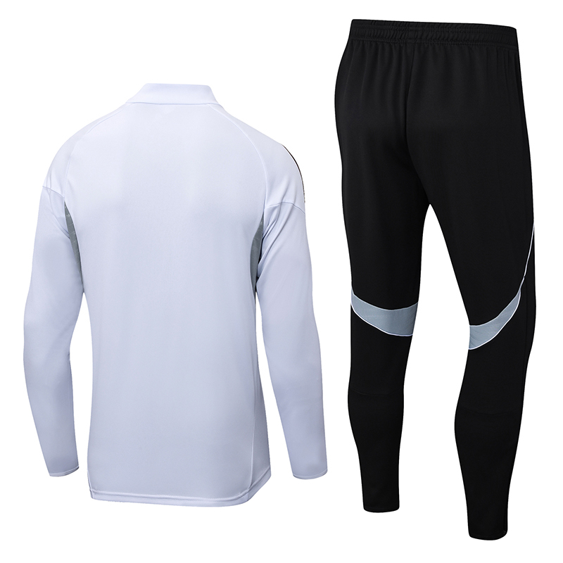 2025-2026 Real Madrid White Half-Pull Training Suit Football Shirt 1:1 Thai Quality Set