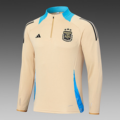 2024-2025 Argentina Half-Pull Training Suit Khaki Jersey Set