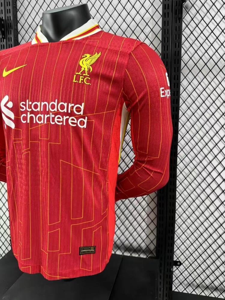 2024/2025 Long Sleeve Liverpool Home Player Version Football Shirt 1:1 Thai Quality