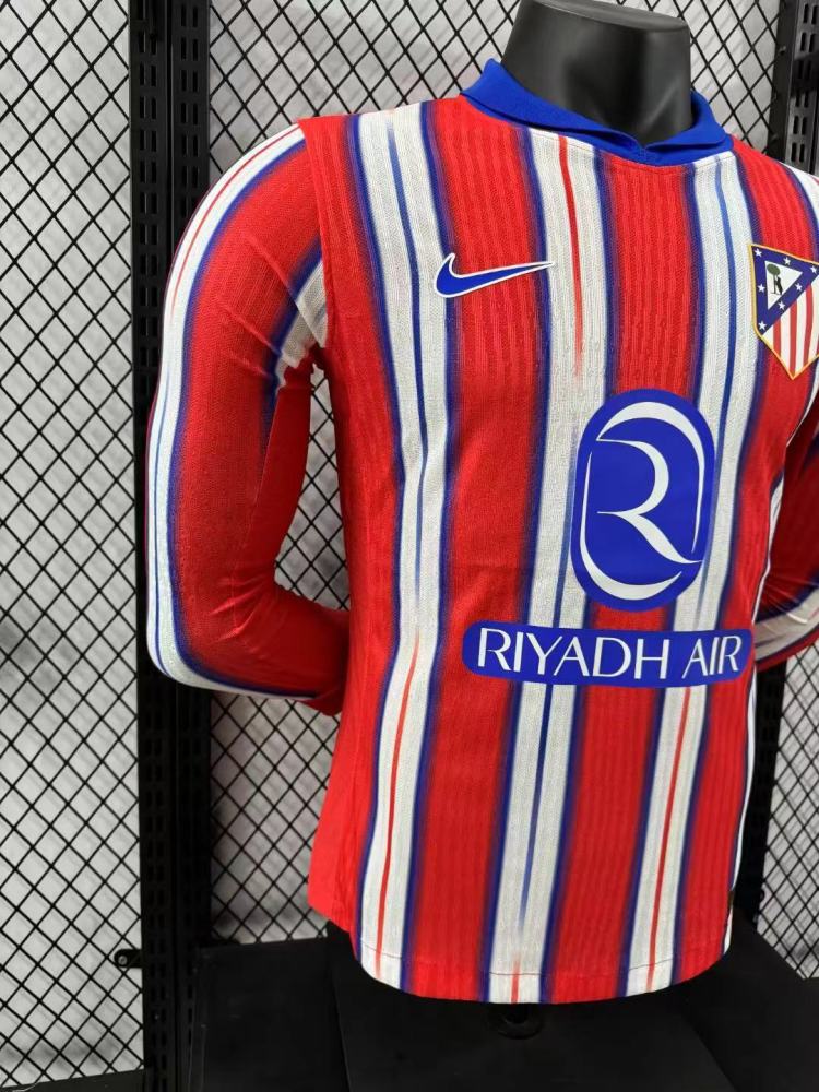 2024/2025 Player Version Atletico Madrid Home Long Sleeve 1:1 Thai Quality