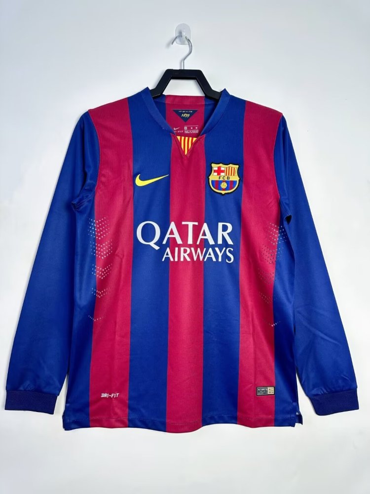 2014/2015 Retro Long Sleeve Barcelona Football Shirt Home 1:1 Thai Quality