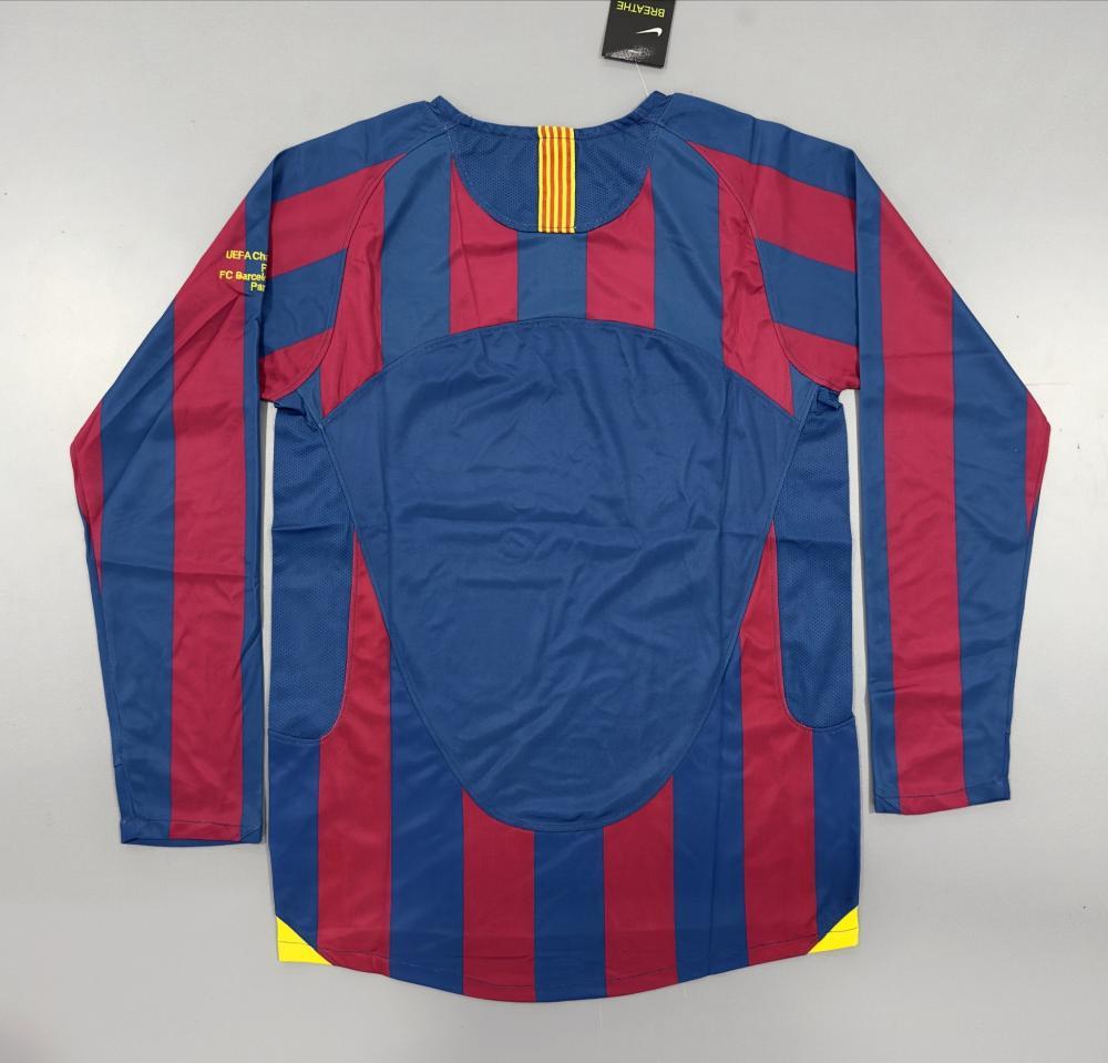 2005/2006 Retro Long Sleeve Barcelona Home Football Shirt UEFA Champions League 1:1 Thai Quality