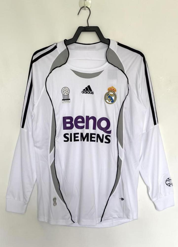 2006/2007 Retro Long Sleeve Real Madrid Home Jersey 1:1 Thai Quality