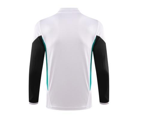 2023-2024 Manchester United Half-Pull Training Suit White Black Football Shirt 1:1 Thai Quality Set