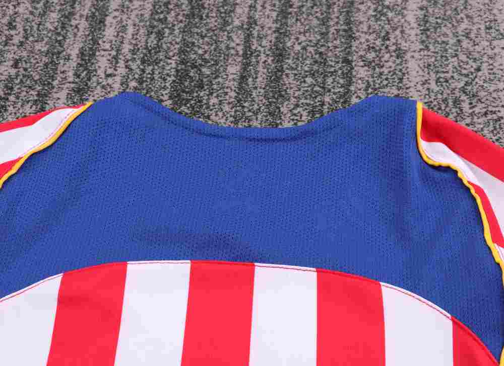 2004-2005 Retro Long Sleeve Atletico Madrid Home Football Jersey 1:1 Thai Quality Kids Size