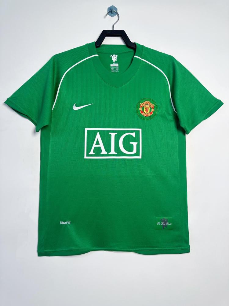 2007/2008 Retro Manchester United Goalkeeper Green Football Shirt 1:1 Thai Quality