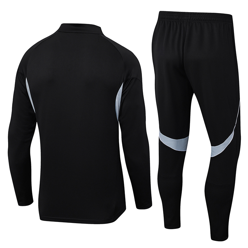 2025-2026 Real Madrid Black Half-Pull Training Suit Football Shirt 1:1 Thai Quality Set