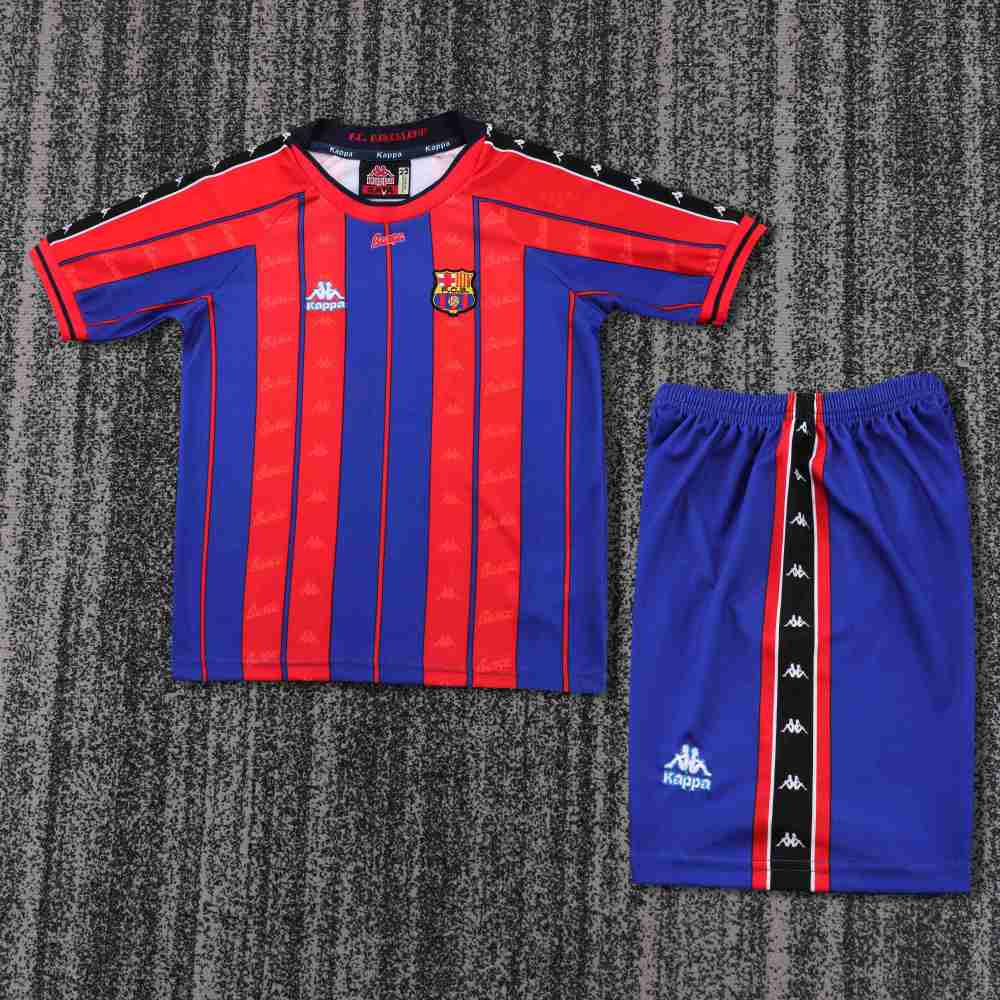 1997-1998 Retro Barcelona Home Football Shirt 1:1 Thai Quality Kids Size