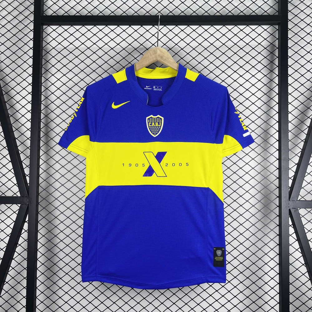 2005 Retro Boca Juniors 100th Anniversary Edition Football Jersey 1:1 Thai Quality