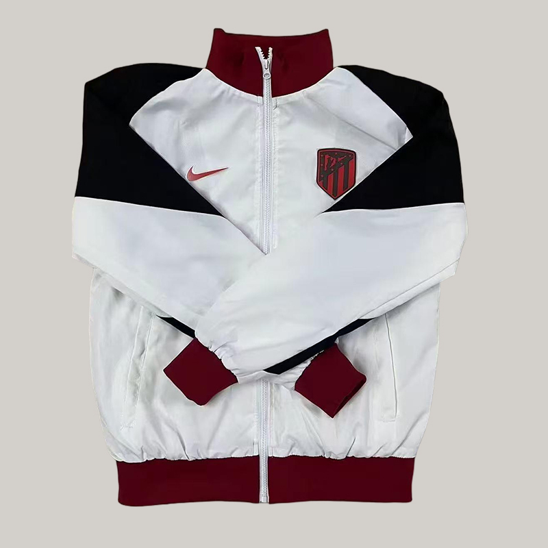 2025 Atletico Madrid Windbreaker Black-White Jersey 1:1 Thai Quality