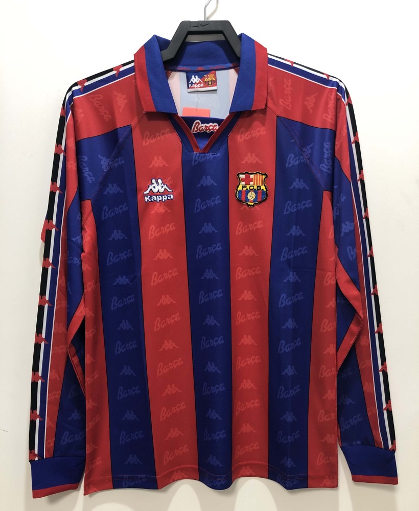 1996/1997 Retro Long Sleeve Barcelona Football Shirt Home Champions League 1:1 Thai Quality