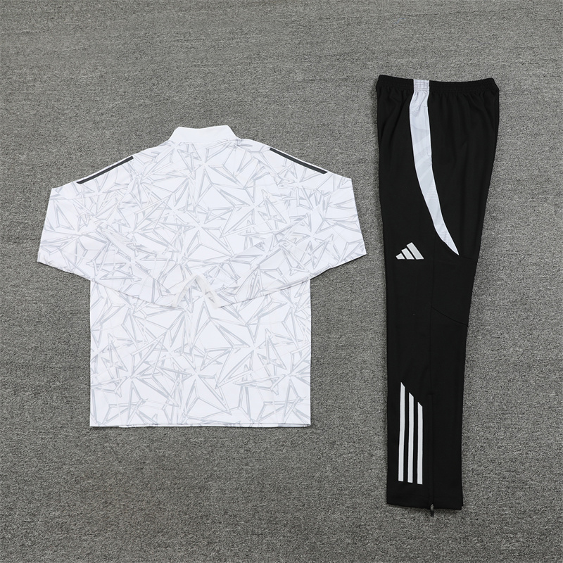 2024/2025 Real Madrid Printed White Half-Pull Training Suit Football Shirt 1:1 Thai Quality Set