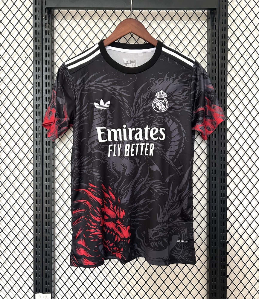 2025/2026 Real Madrid Dragon Black Special Edition Football Jersey 1:1 Thai Quality