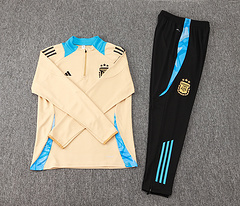 2024-2025 Argentina Half-Pull Training Suit Khaki Jersey Set