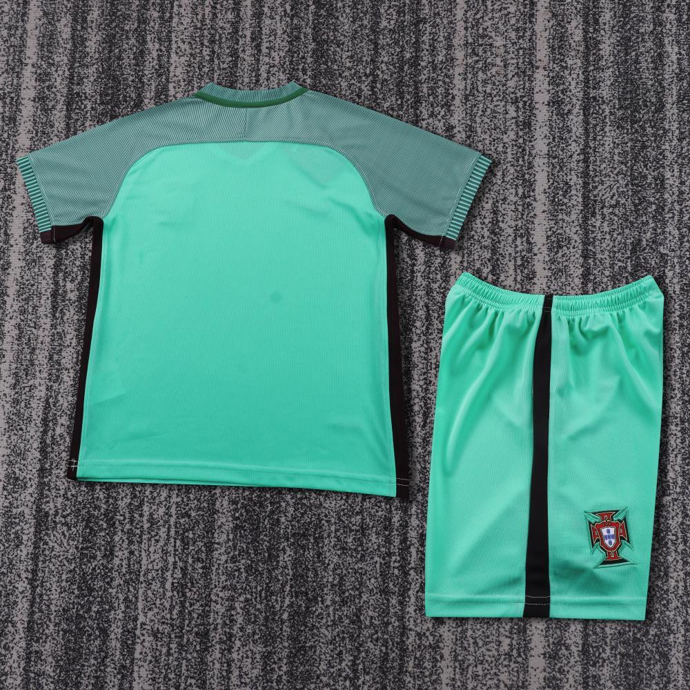 2016 Retro Portugal Away Football Shirt 1:1 Thai Quality Kids Size