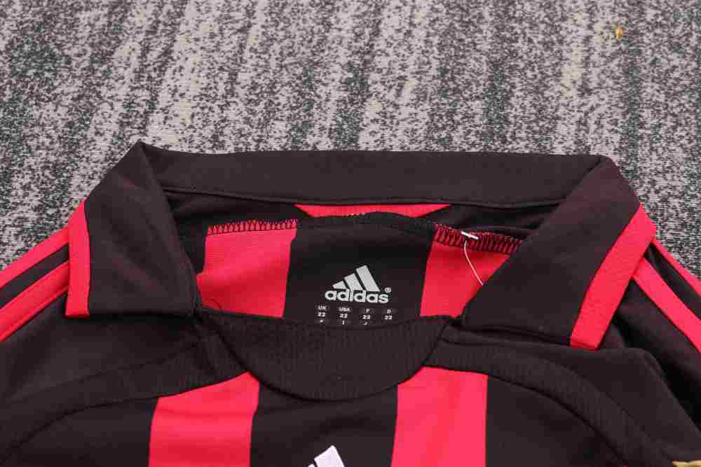 2006/2007 Retro Long Sleeve AC Milan Home Football Shirt 1:1 Thai Quality Kids Size