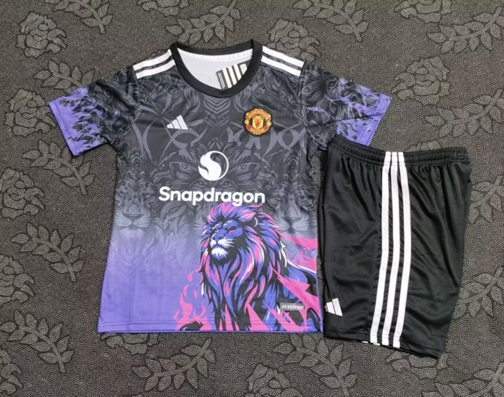 2025/2026 Manchester United Lion Training Suit Football Shirt 1:1 Thai Quality Kids Size