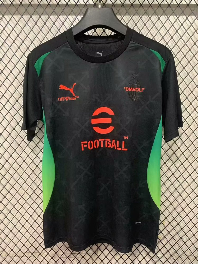 2025/2026 AC Milan Pre-match training uniforms Black Football Jersey 1:1 Thai Quality