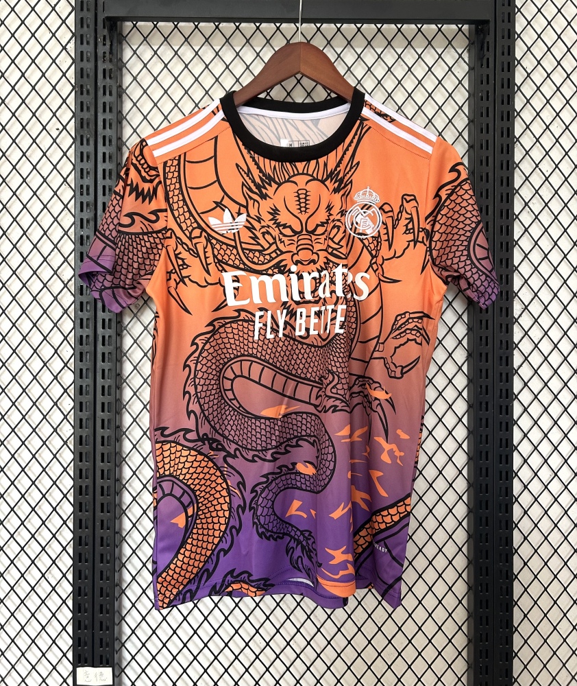 2025/2026 Real Madrid Dragon Orange Special Edition Football Jersey 1:1 Thai Quality