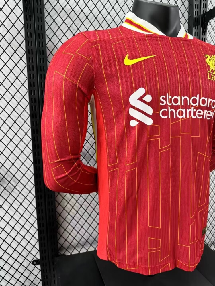 2024/2025 Long Sleeve Liverpool Home Player Version Football Shirt 1:1 Thai Quality