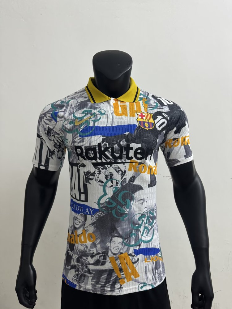 2025/2026 Player Version Barcelona Ronaldinho Co-branded version Football Jersey 1:1 Thai quality