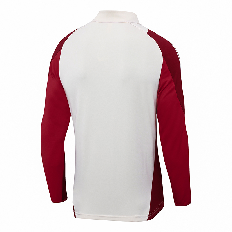 2024/2025 Bayern Half-Pull Training Suit White Red Jersey Set 1:1 Thai Quality