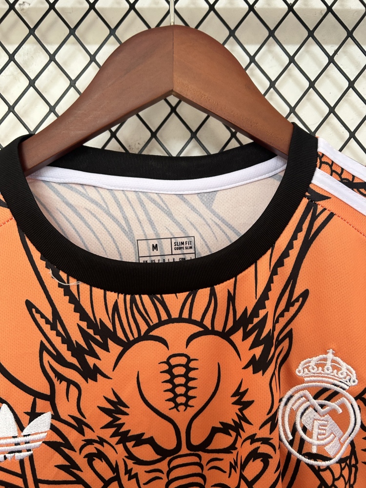 2025/2026 Real Madrid Dragon Orange Special Edition Football Jersey 1:1 Thai Quality